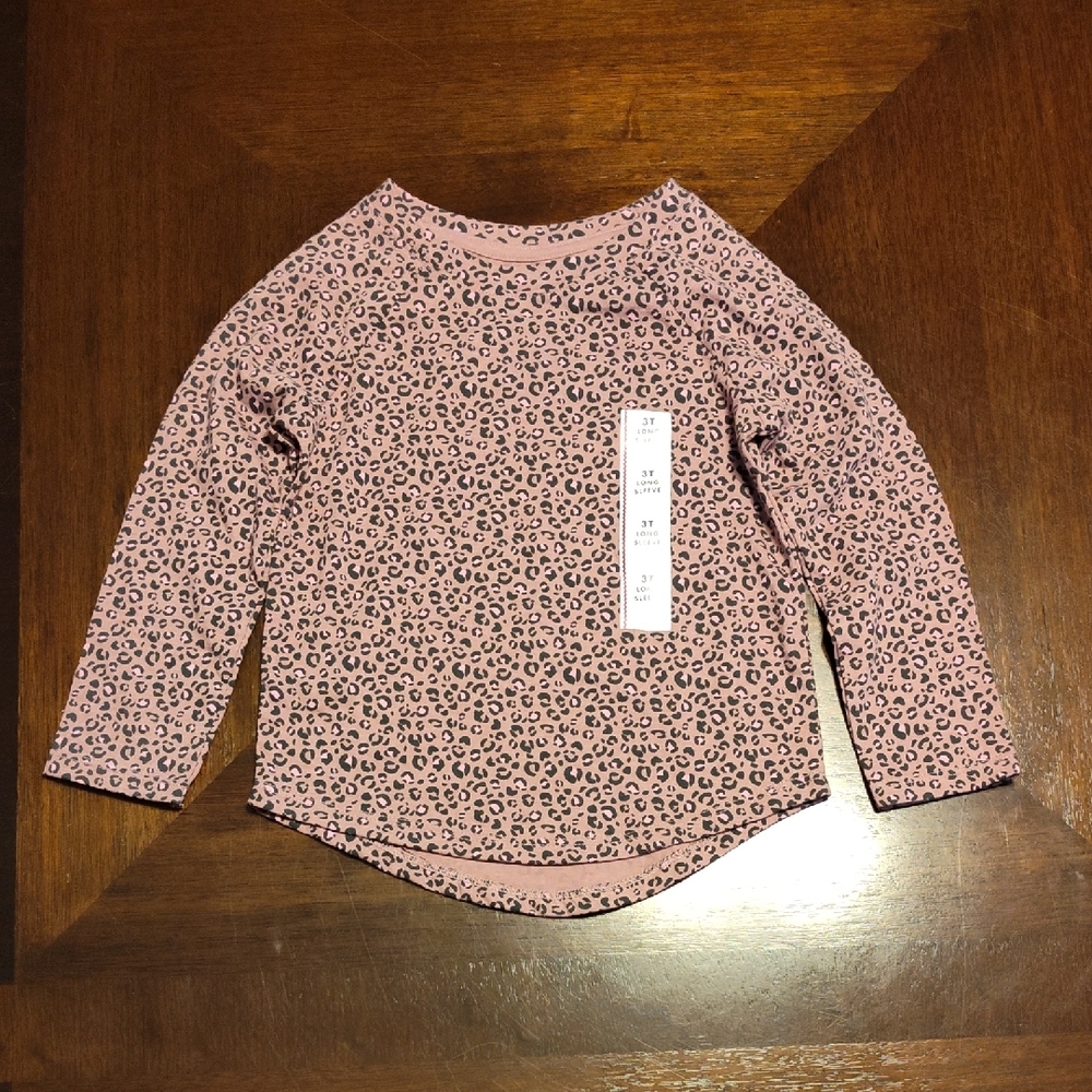 Cat & Jack Pink Animal Print Long Sleeve Tee - 3T